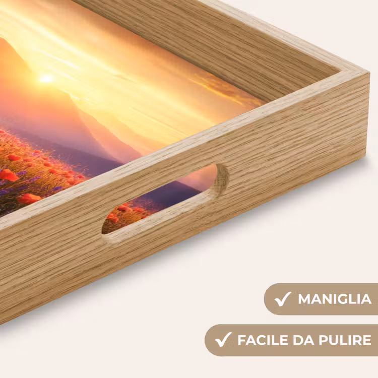 Vassoio - Paesaggio - Tramonto - Campo di fiori — 8