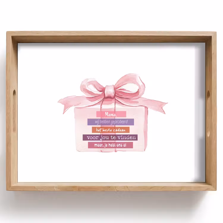 Vassoio - Regalo - Fiocco - Testo - Rosa — 1