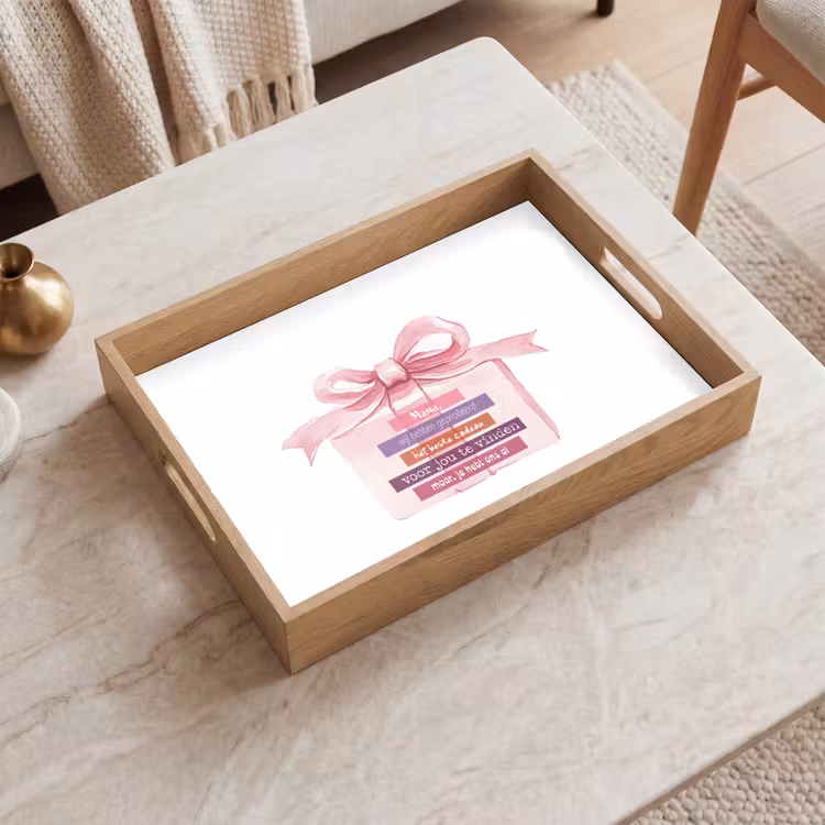 Vassoio - Regalo - Fiocco - Testo - Rosa — 2