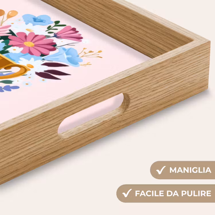 Vassoio - Trofeo - Migliore mamma - Fiori - Colorato — 8