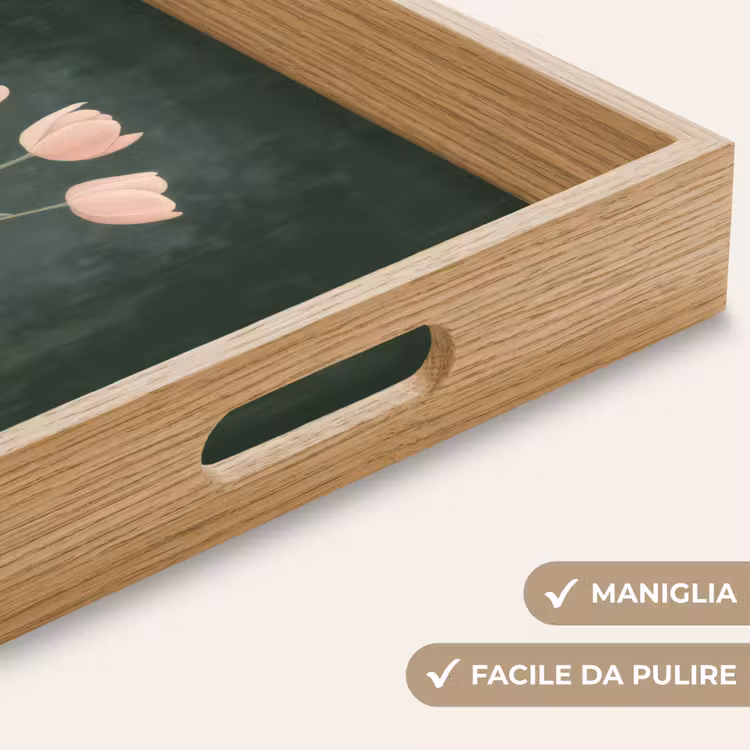 Vassoio - Tulipani - Amore - Verde scuro — 8