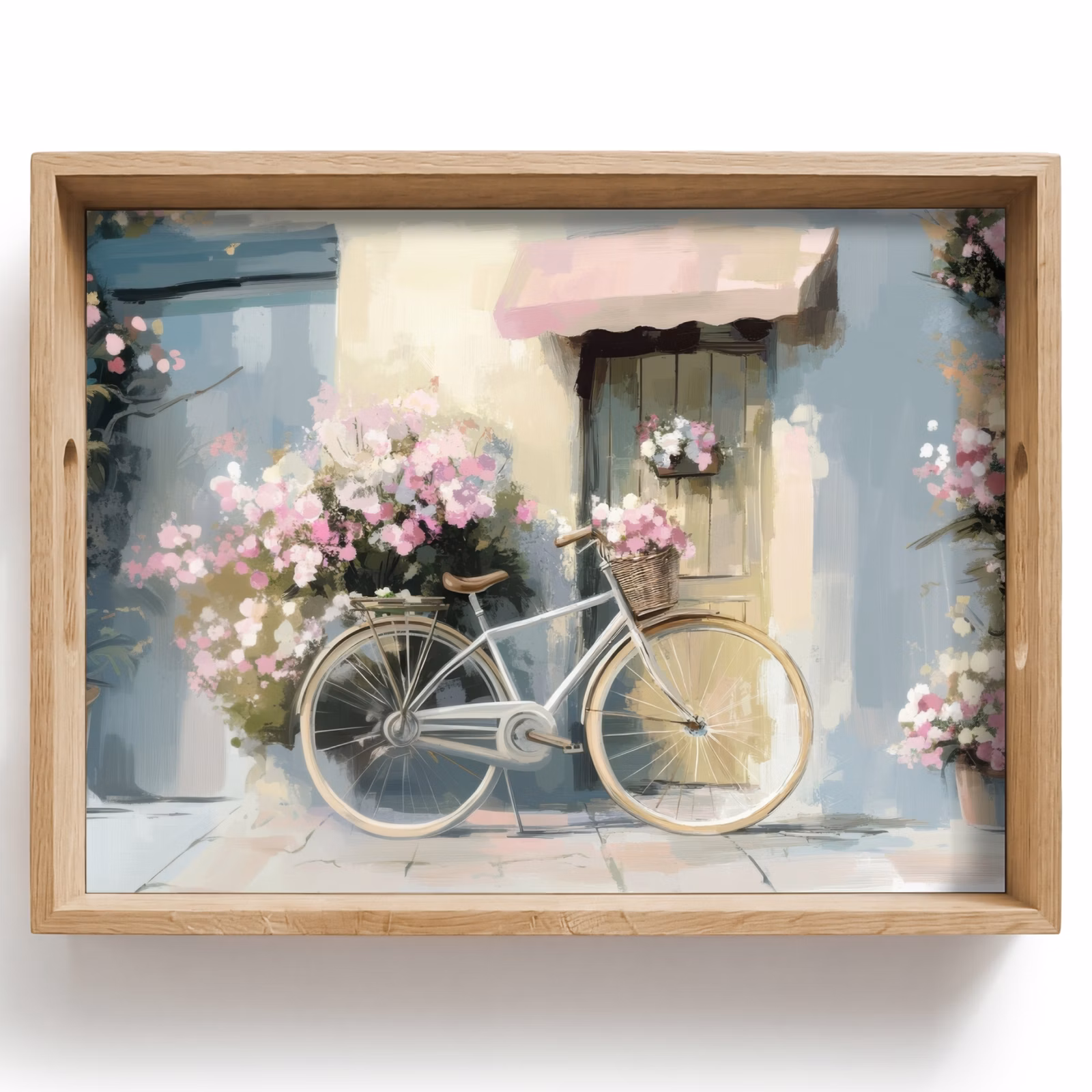 Vassoio - Bicicletta - Colori pastello - Fiori — 1