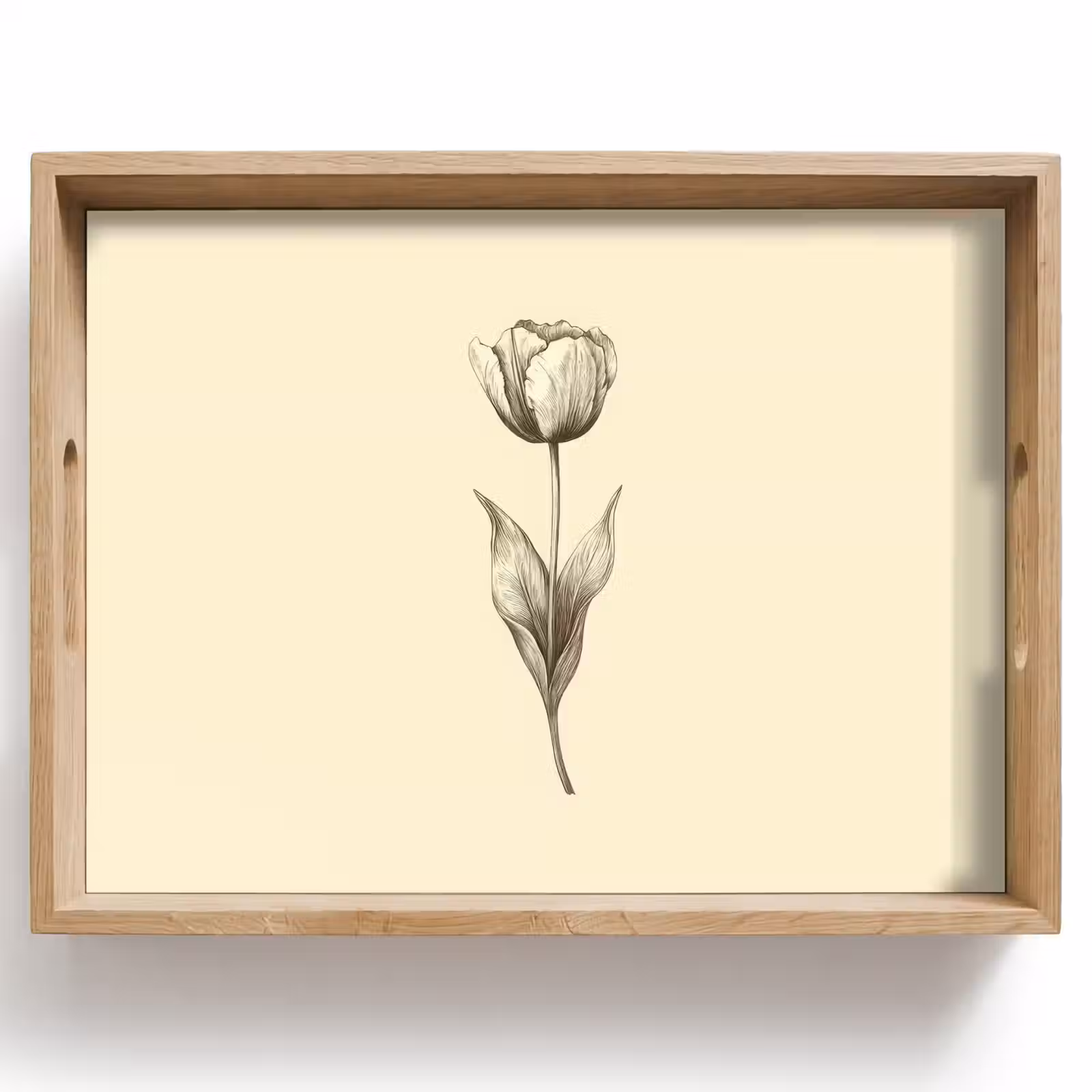 Vassoio - Illustrazione - Tulipano - Nero — 1