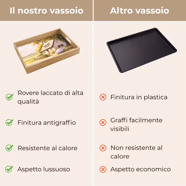 Vassoio - Casetta - Legno - Fiori — 9