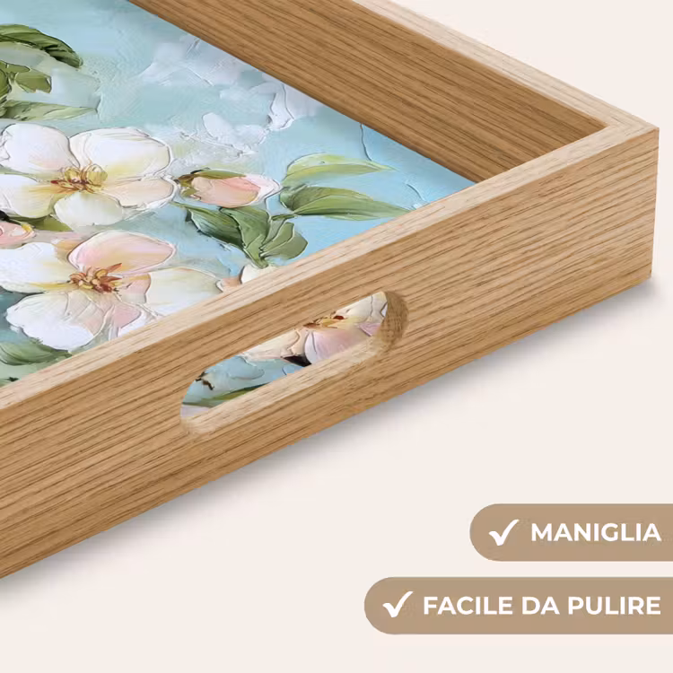 Vassoio - Fiore - Foglie - Azzurro — 8