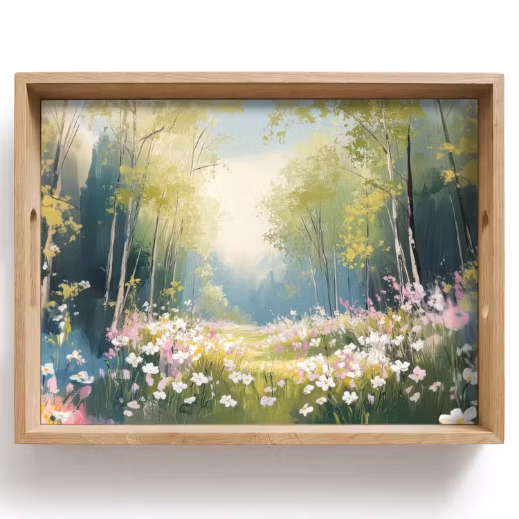 Vassoio - Foresta - Stile di pittura - Colorato — 1
