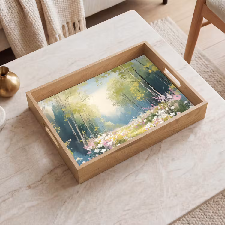 Vassoio - Foresta - Stile di pittura - Colorato — 2