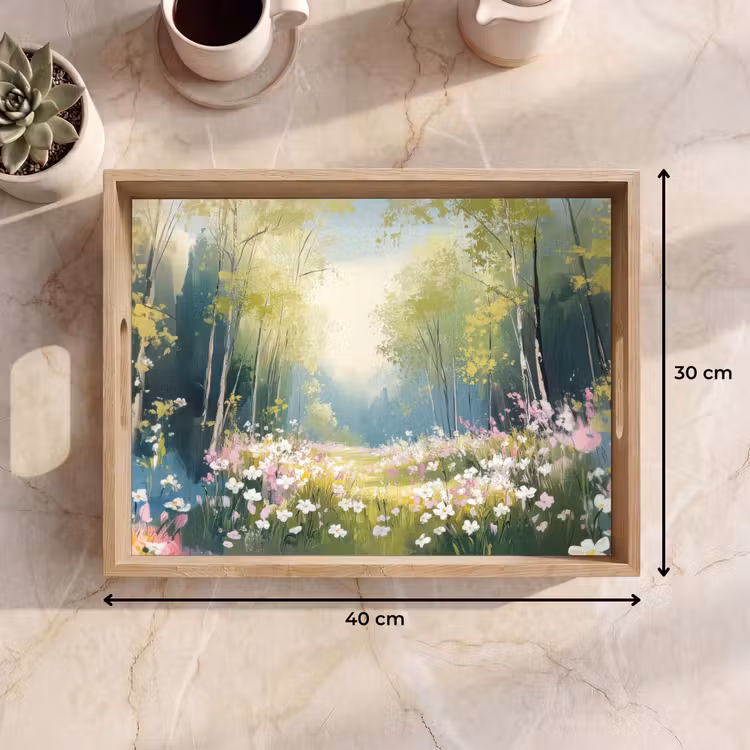 Vassoio - Foresta - Stile di pittura - Colorato — 7