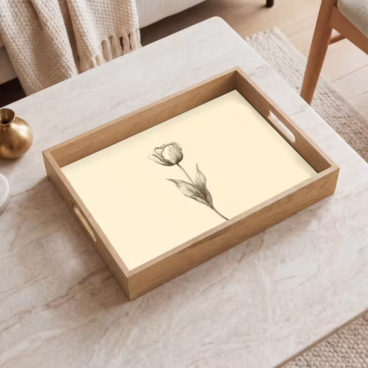 Vassoio - Illustrazione - Tulipano - Nero — 2