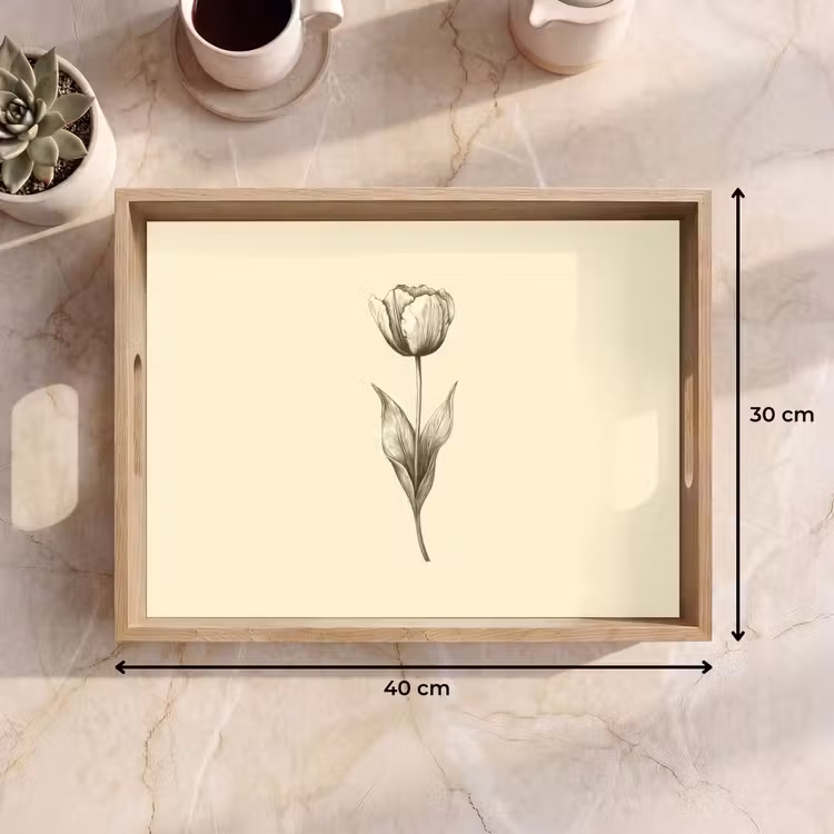 Vassoio - Illustrazione - Tulipano - Nero — 7