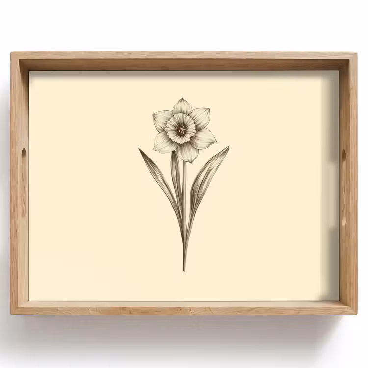 Vassoio - Nero - Narciso - Illustrazione — 1