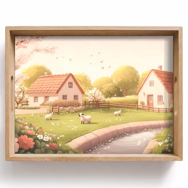 Vassoio - Pecora - cottage - campagna — 1