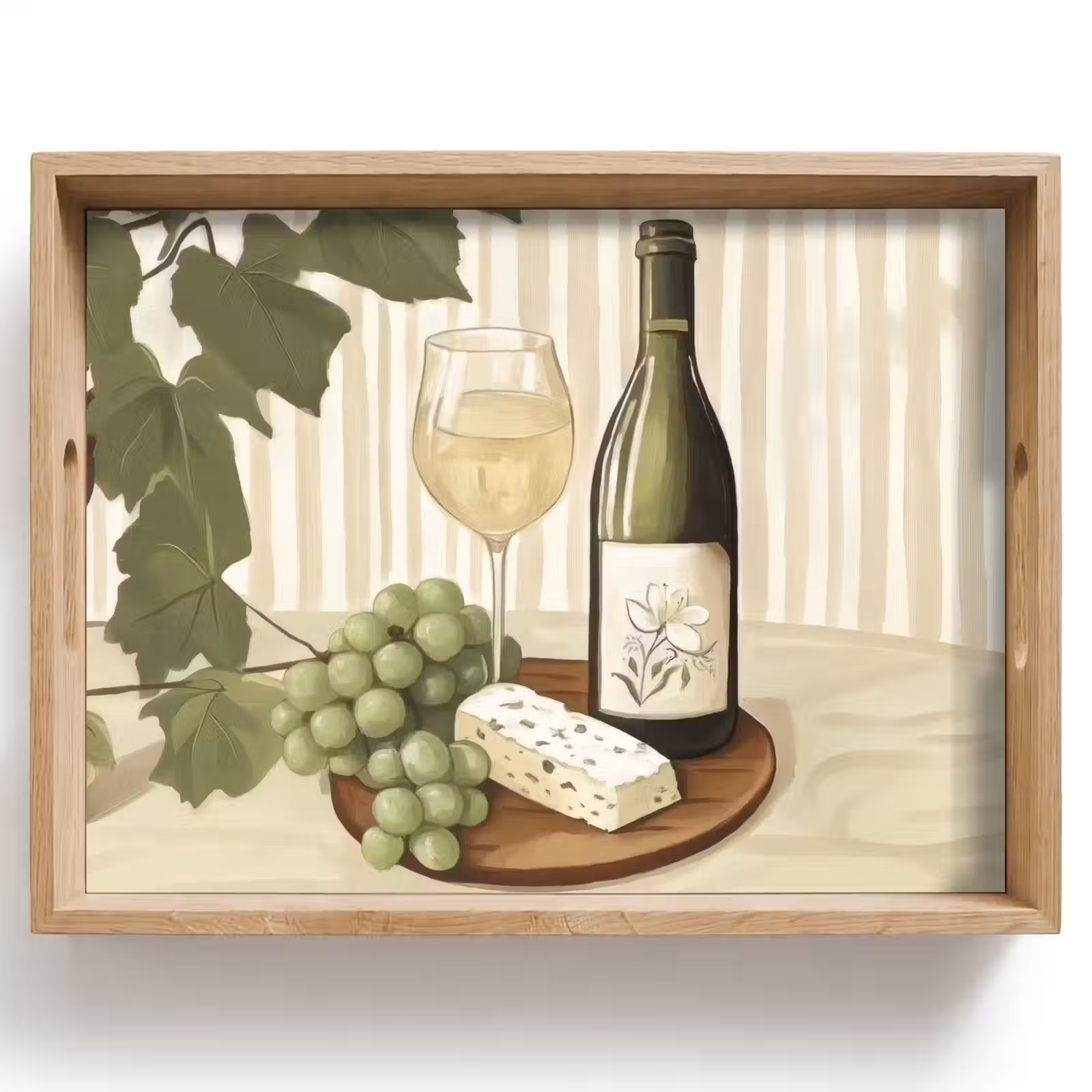 Vassoio - Vino - Uva - Formaggio - Foglie — 1