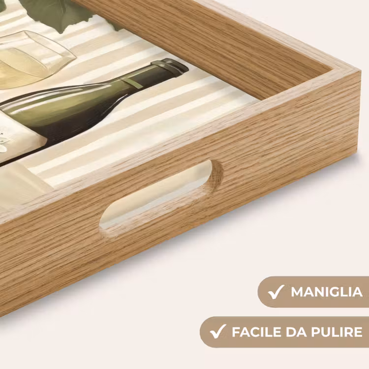 Vassoio - Vino - Uva - Formaggio - Foglie — 8