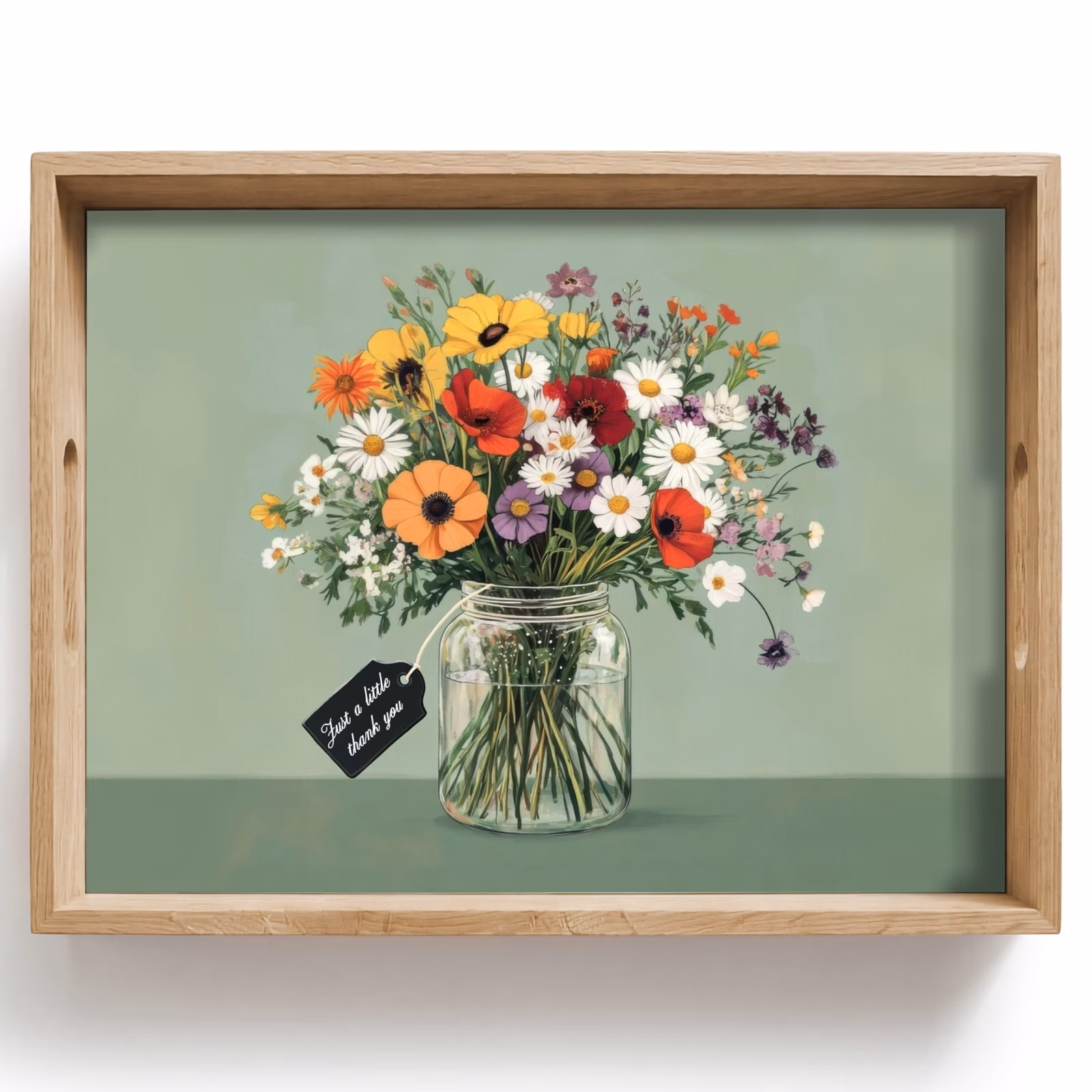 Vassoio - Fiori - Vaso - Biglietto — 1
