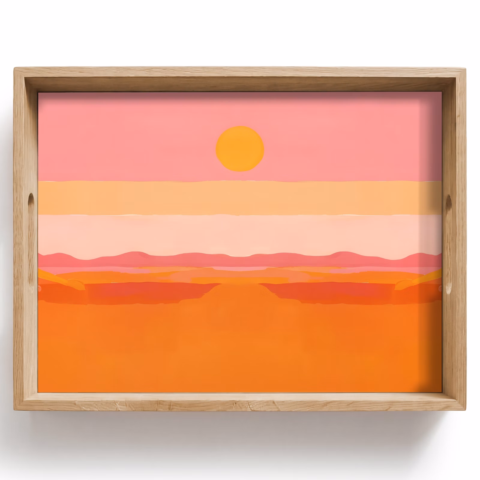 Vassoio - Sole - Astratto - Paesaggio - Arancione — 1