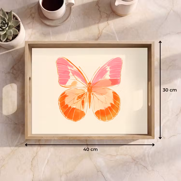 Vassoio - Arancione - Farfalla - Minimalista — 7