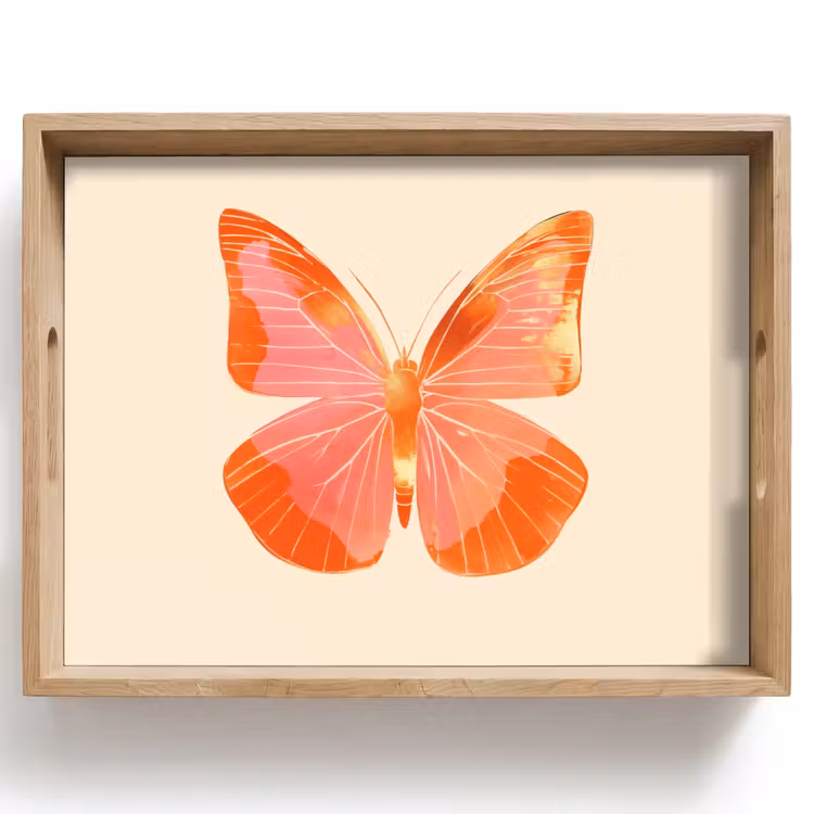 Vassoio - Farfalla - Minimalista - Rosa — 1