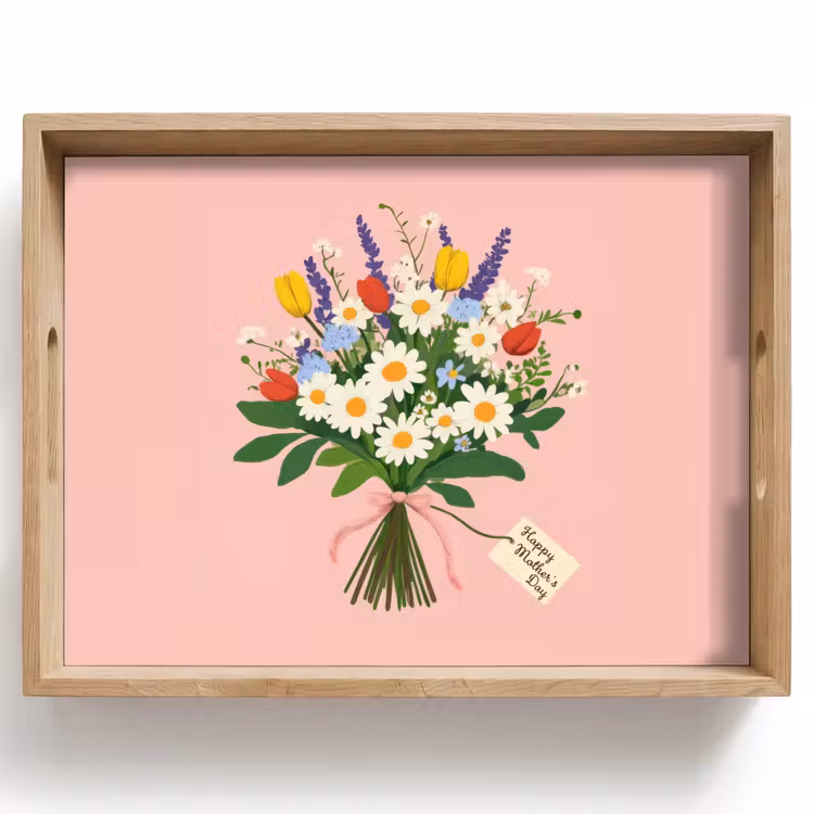 Vassoio - Fiori - Nastro - Biglietto — 1