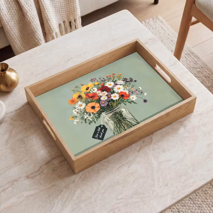 Vassoio - Fiori - Vaso - Biglietto — 2