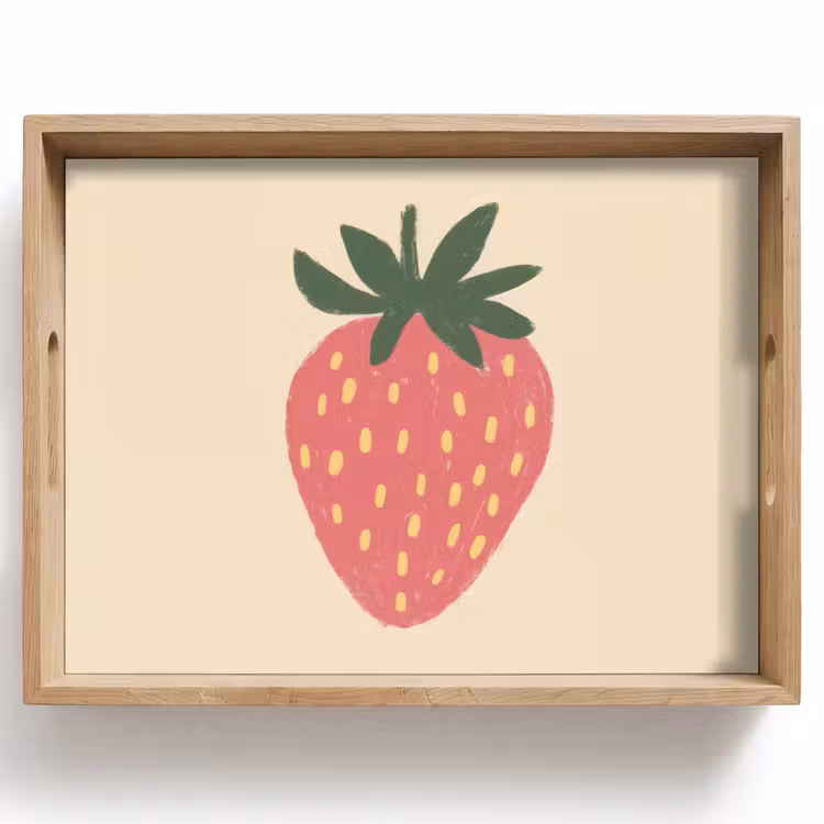 Vassoio - Fragola - Minimalista - Rosso - Frutta — 1