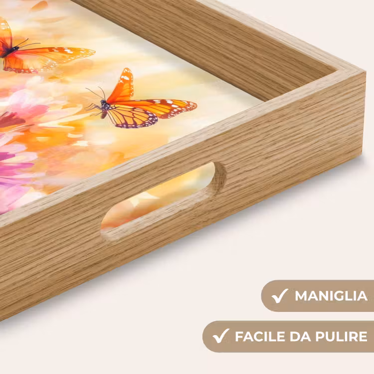 Vassoio - Farfalle - Arancione - Fiori — 8