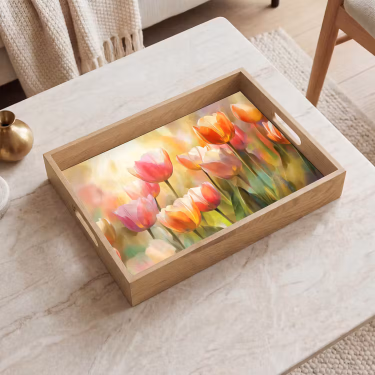 Vassoio - Tulipani - Fiabesco - Colorato — 2