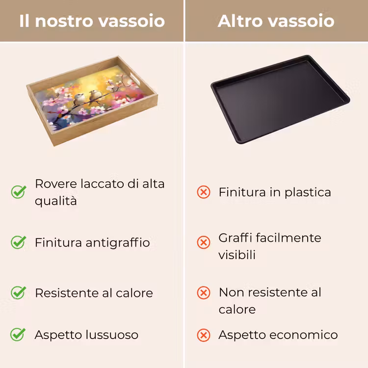 Vassoio - Uccelli - Fiori - Rosa — 9