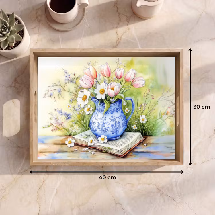 Vassoio - Vaso - Blu Delft - Margherite — 7