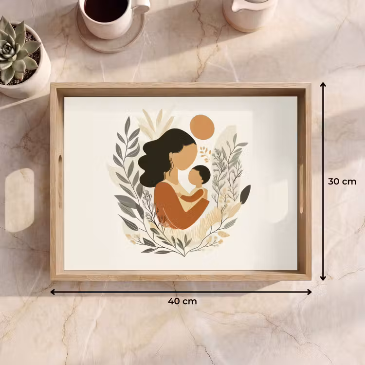 Vassoio - Illustrazione - Madre - Bambino - Amorevole — 7