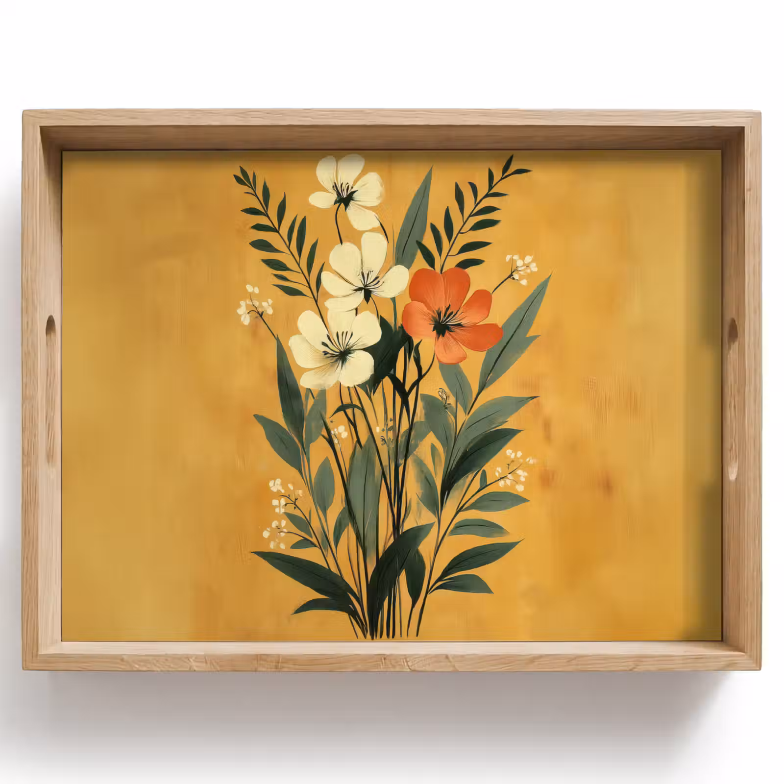 Vassoio - Foglie - Bouquet - Giallo — 1