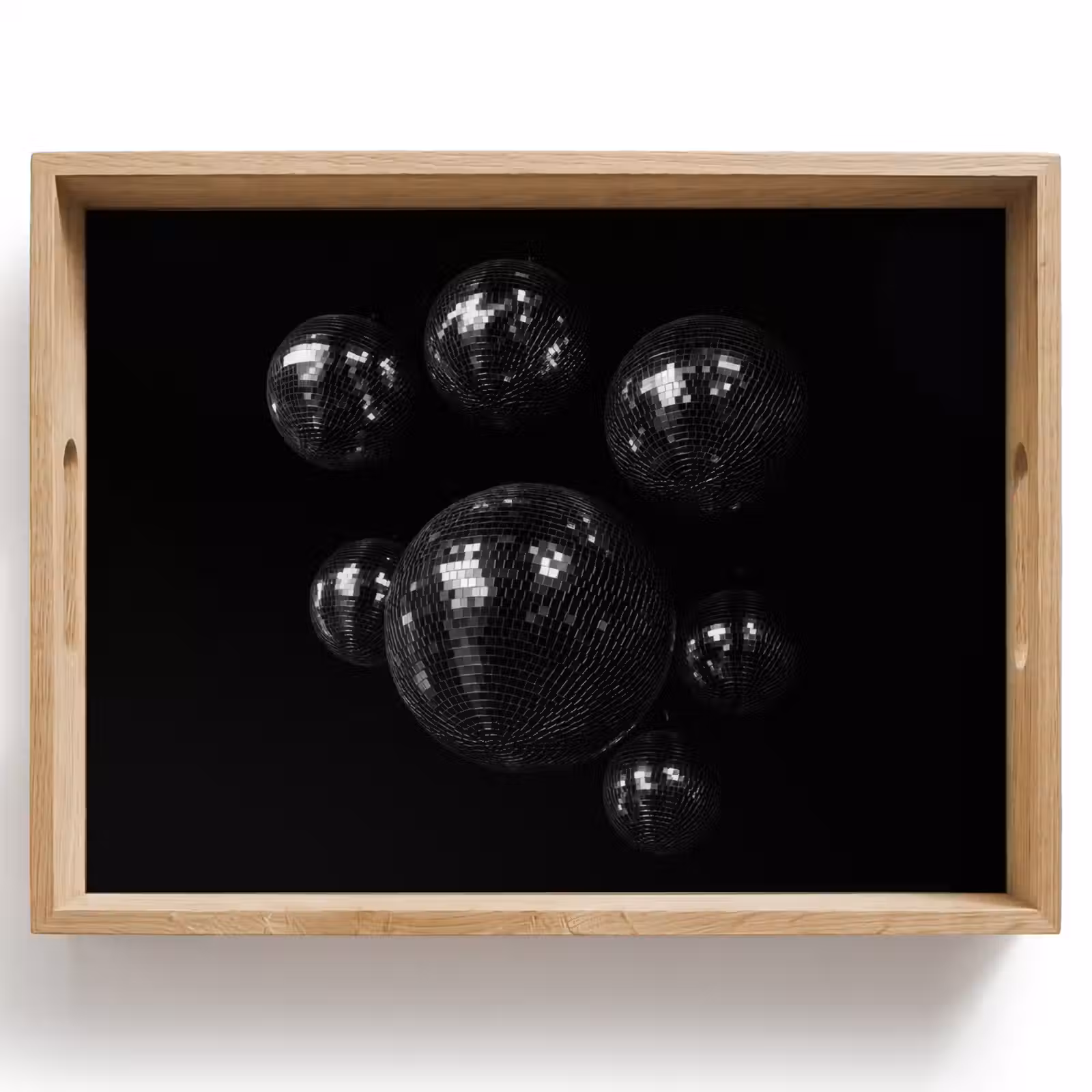 Vassoio - Palline da discoteca - Minimalista - Nero — 1