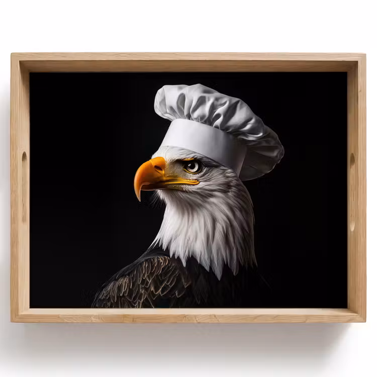 Vassoio - Aquila - America - Cappello da cuoco - Uccello - Robusto — 1