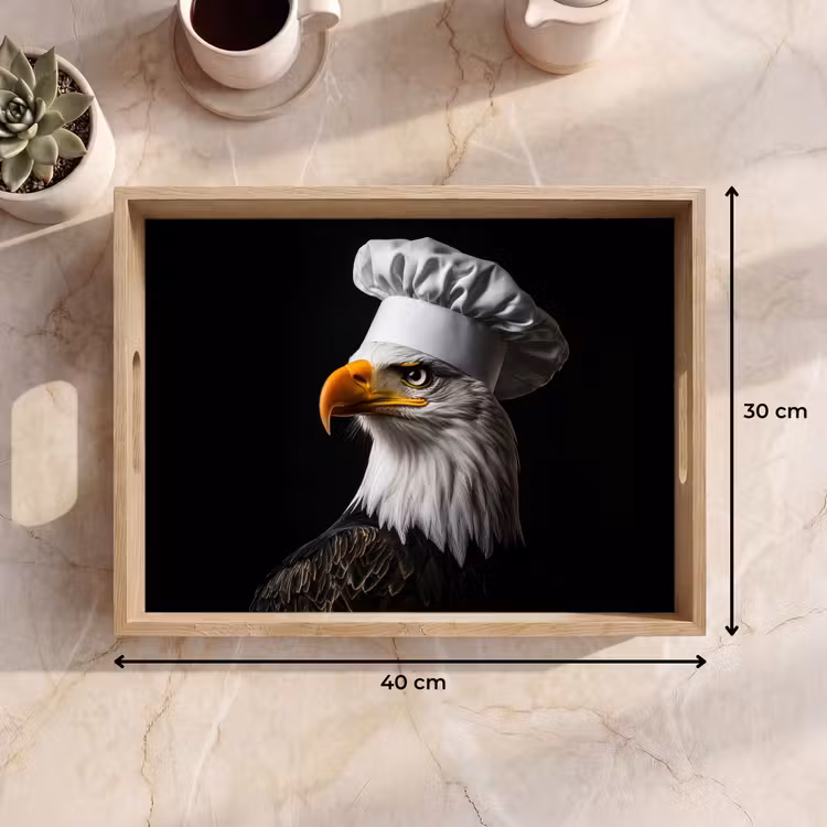 Vassoio - Aquila - America - Cappello da cuoco - Uccello - Robusto — 7