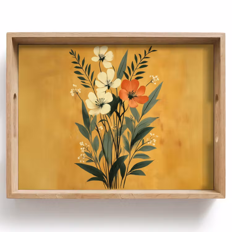 Vassoio - Foglie - Bouquet - Giallo — 1