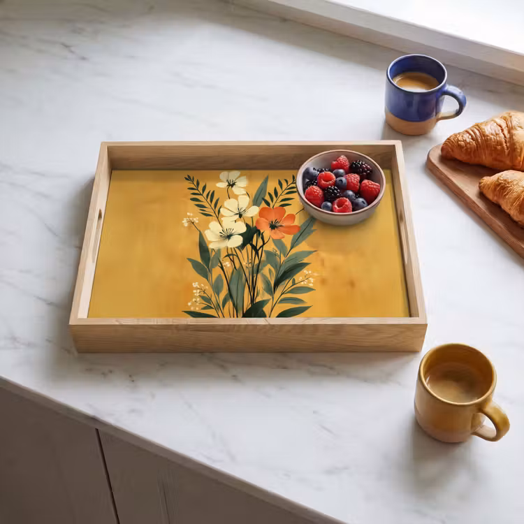 Vassoio - Foglie - Bouquet - Giallo — 3
