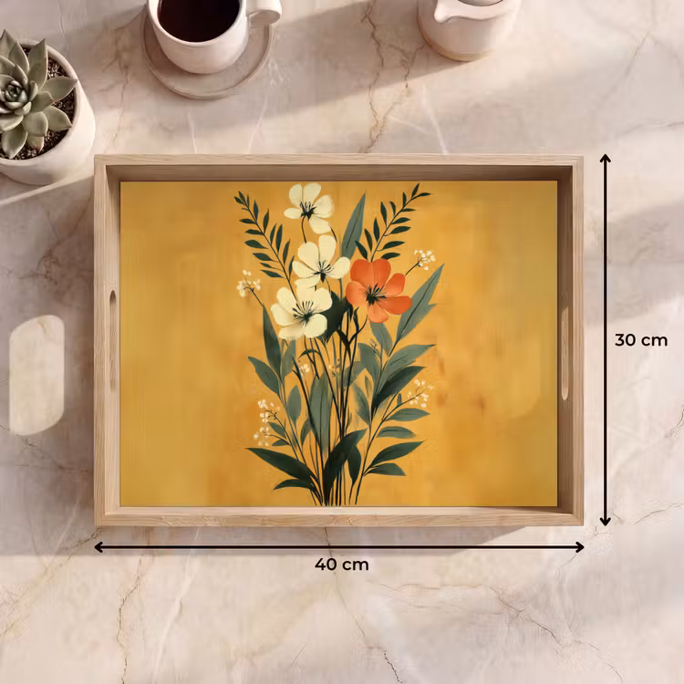 Vassoio - Foglie - Bouquet - Giallo — 7