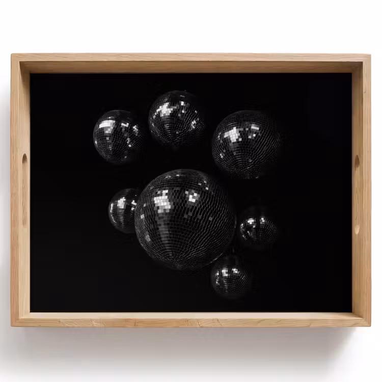 Vassoio - Palline da discoteca - Minimalista - Nero — 1