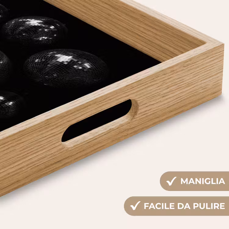 Vassoio - Palline da discoteca - Minimalista - Nero — 8