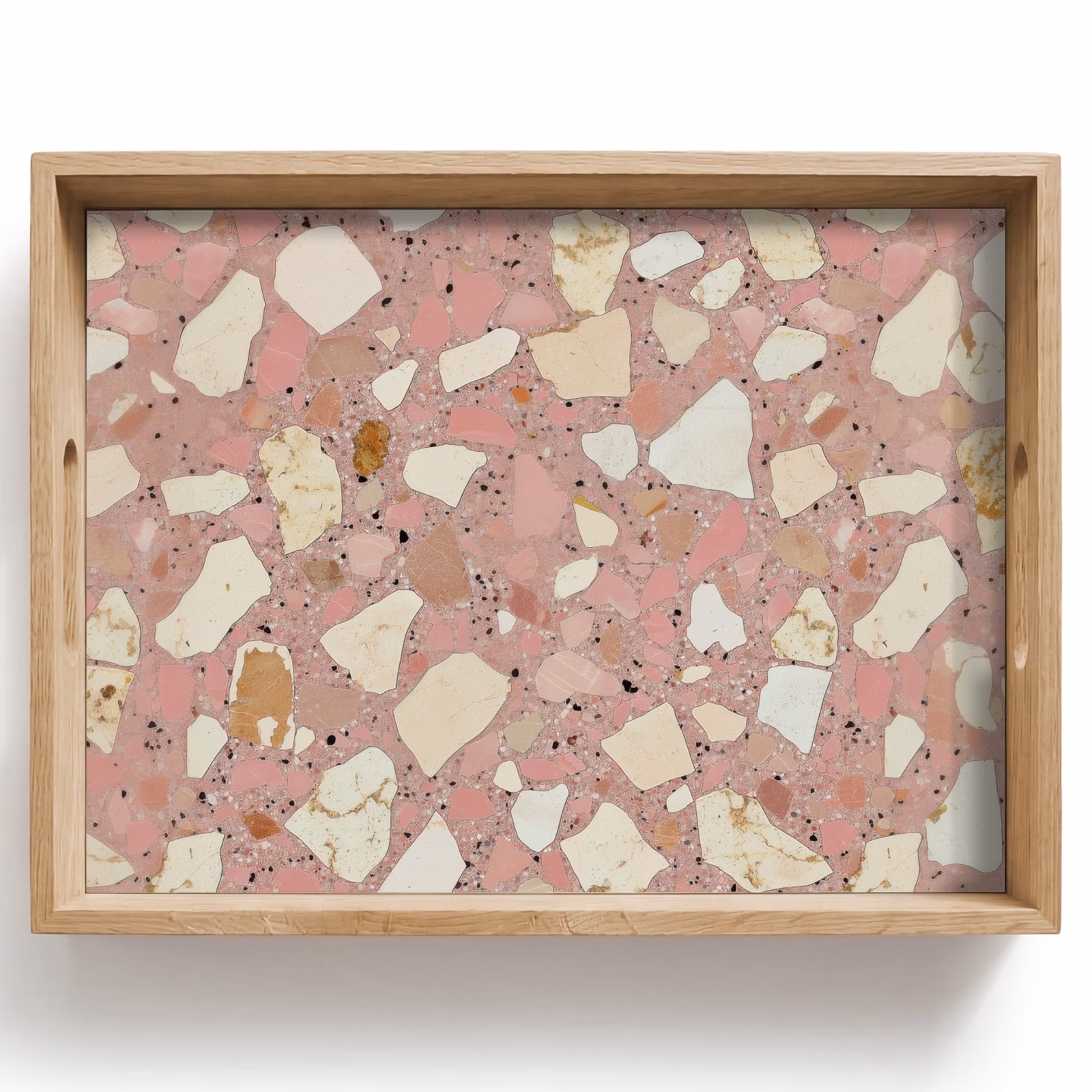 Vassoio - Rosa - Decorazione - Pietre - Terrazzo — 1