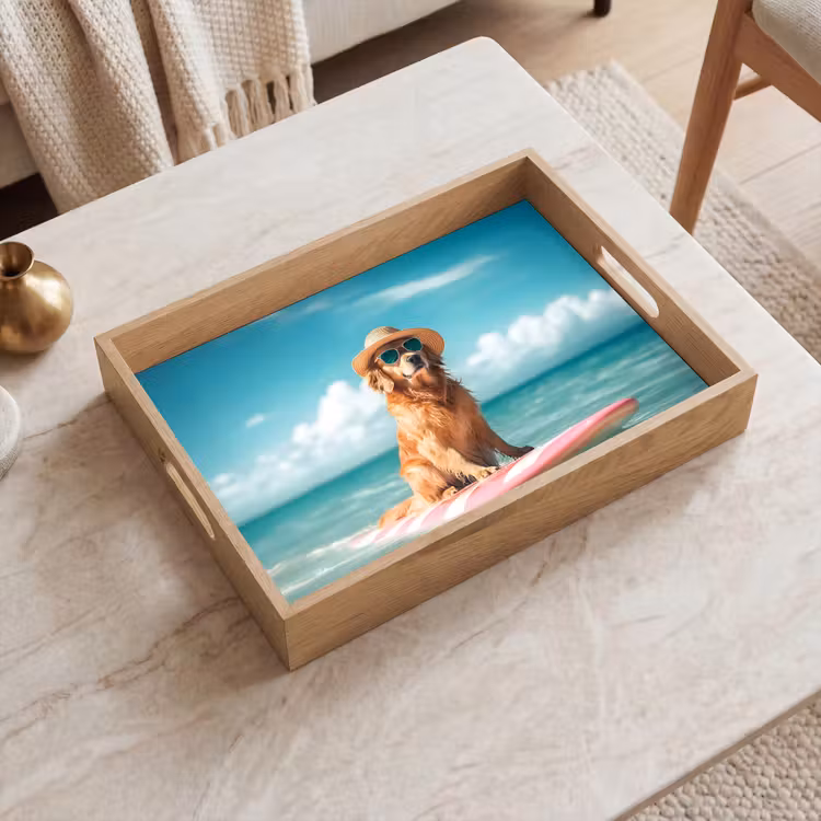 Vassoio - Acqua di mare - Cane - Golden retriever - Occhiali da sole — 2