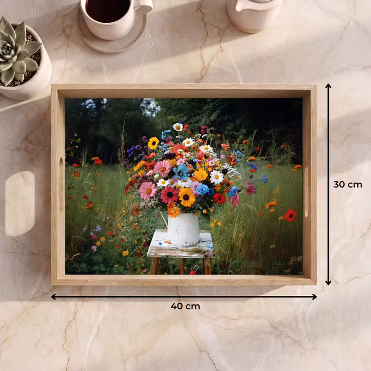 Vassoio - Fiori - Sgabello - Annaffiatoio - Campo — 7