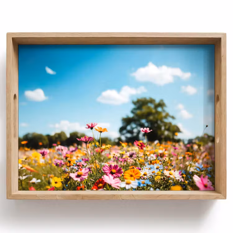 Vassoio - Prato fiorito - Blu - Cielo - Colori — 1