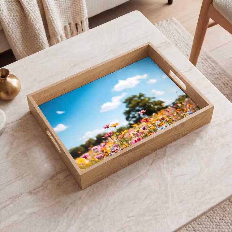 Vassoio - Prato fiorito - Blu - Cielo - Colori — 2