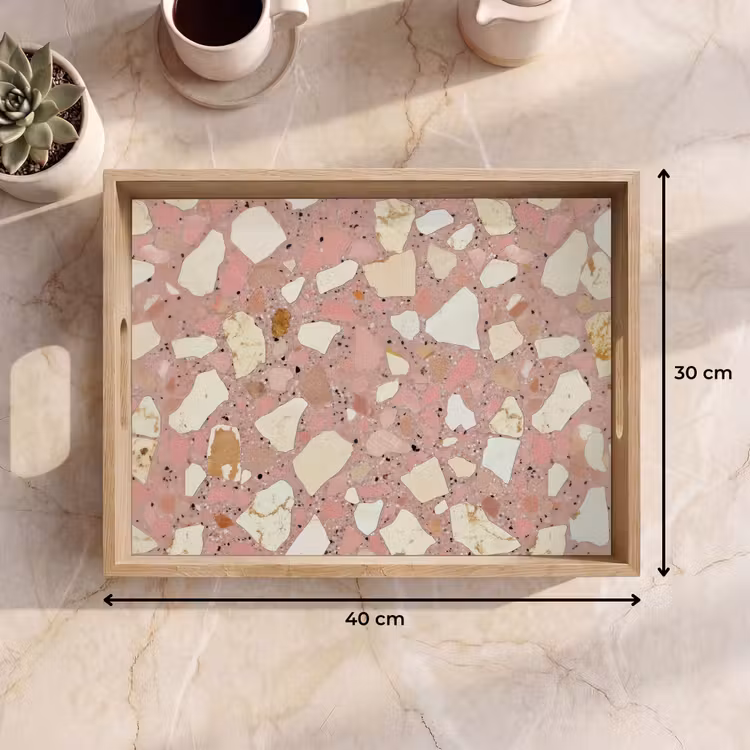 Vassoio - Rosa - Decorazione - Pietre - Terrazzo — 7