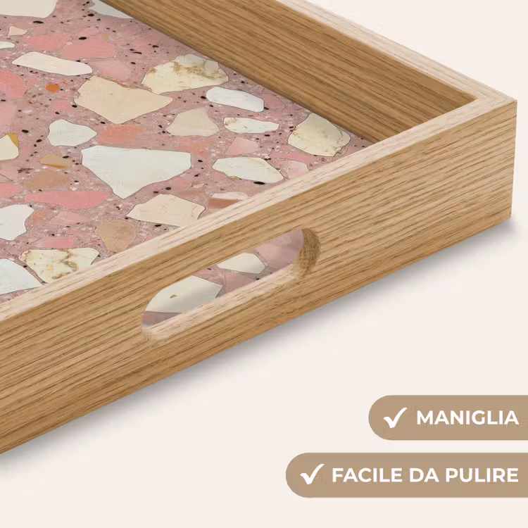 Vassoio - Rosa - Decorazione - Pietre - Terrazzo — 8