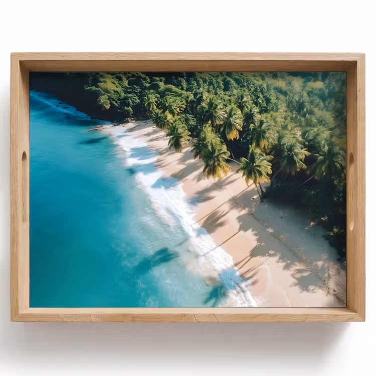 Vassoio - Tropicale - Spiaggia - Acqua - Palme — 1