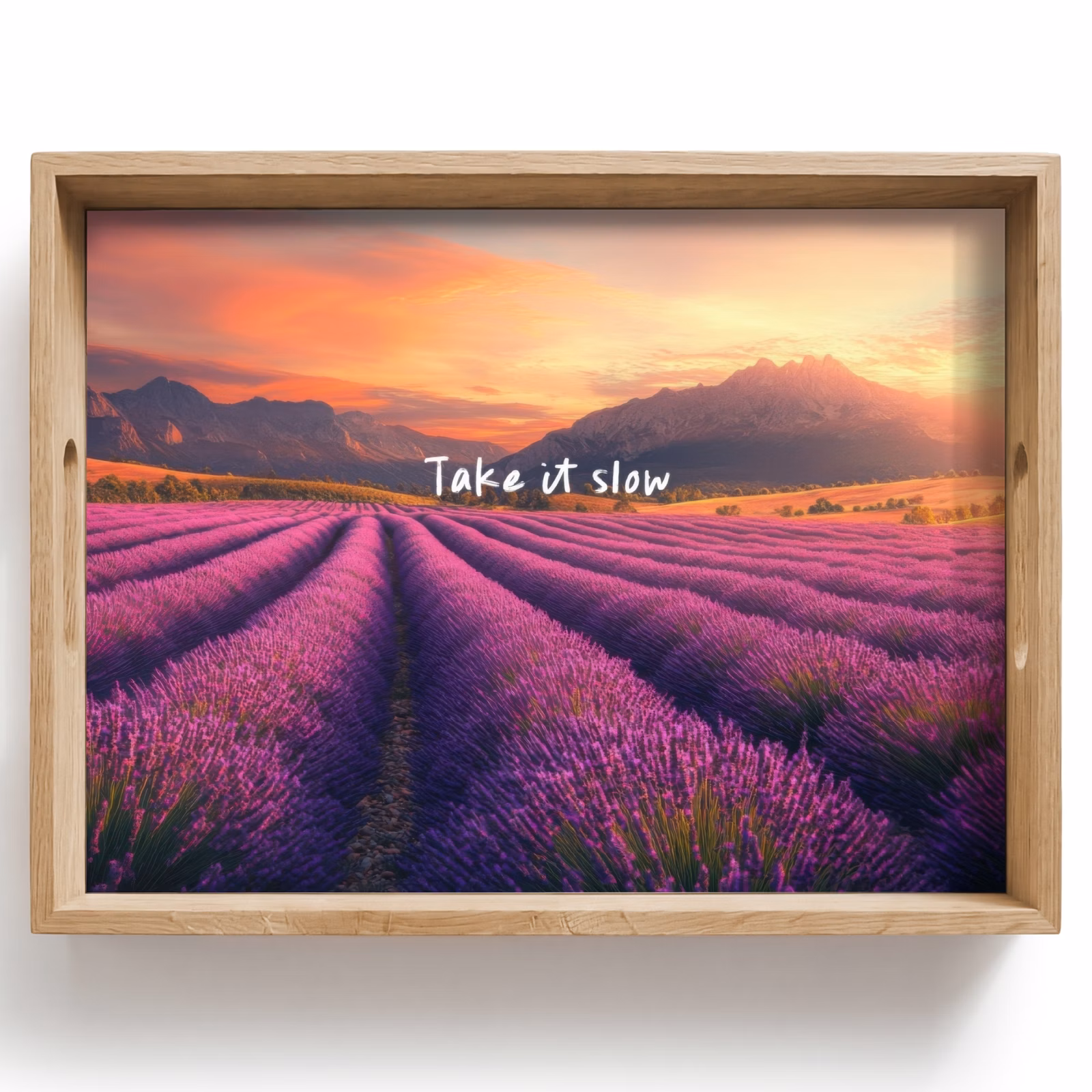 Vassoio - Campo di lavanda - Citazione - Tramonto — 1