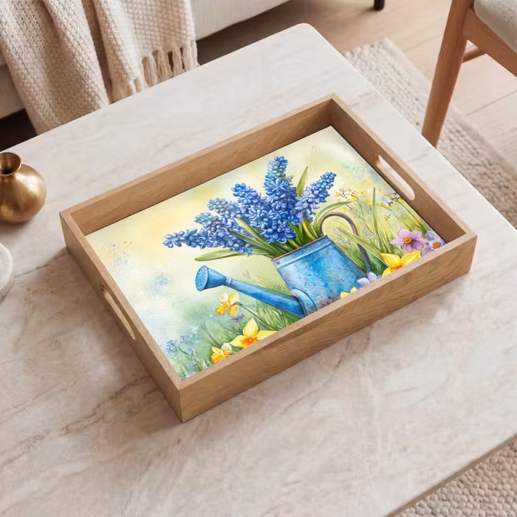 Vassoio - Annaffiatoio - Lavanda - Fiori — 2