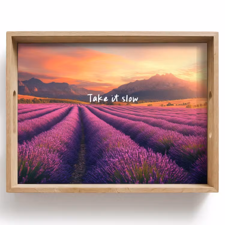 Vassoio - Campo di lavanda - Citazione - Tramonto — 1